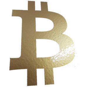 Bitcoin Aufkleber gold B
