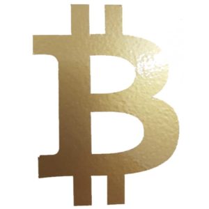 Bitcoin Aufkleber gold B